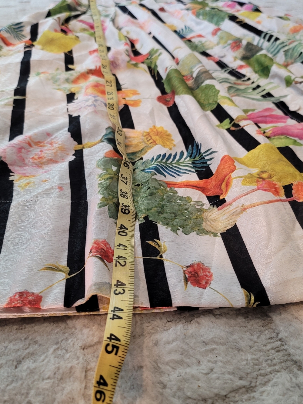 NWT Striped Floral Print Maxi Skirt GRACIA Boho Pockets Women's Size XL - Picture 5 of 7